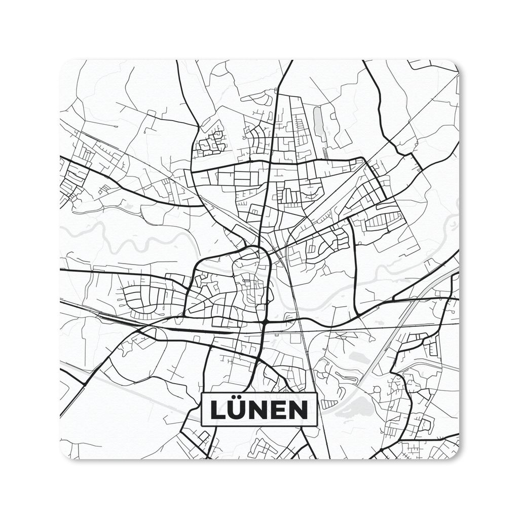 MuchoWow Mauspad Mousepad Stadtplan - Karte - Lünen - Karte 20x20 cm - Mousepads - Maus Mat - Pad - Mausunterlage - Desk Mat - Bureauartikeln