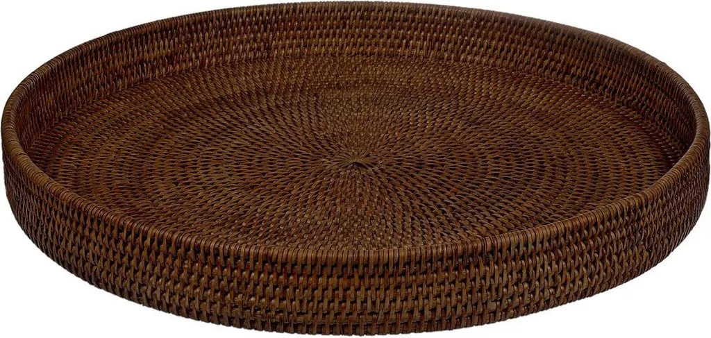 Vassoio Rotondo in Rattan Ø 48 cm Dark Mocha | Vassoio Grande da Portata