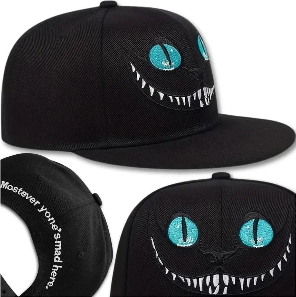 Cappello sportivo Camerazar Fullcap con motivo di gatto nero, in cotone, misura universale
