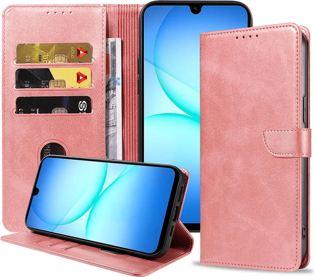 Cover Portafoglio Samsung A17 Oro Rosa: Elegante Custodia Magnetica Book