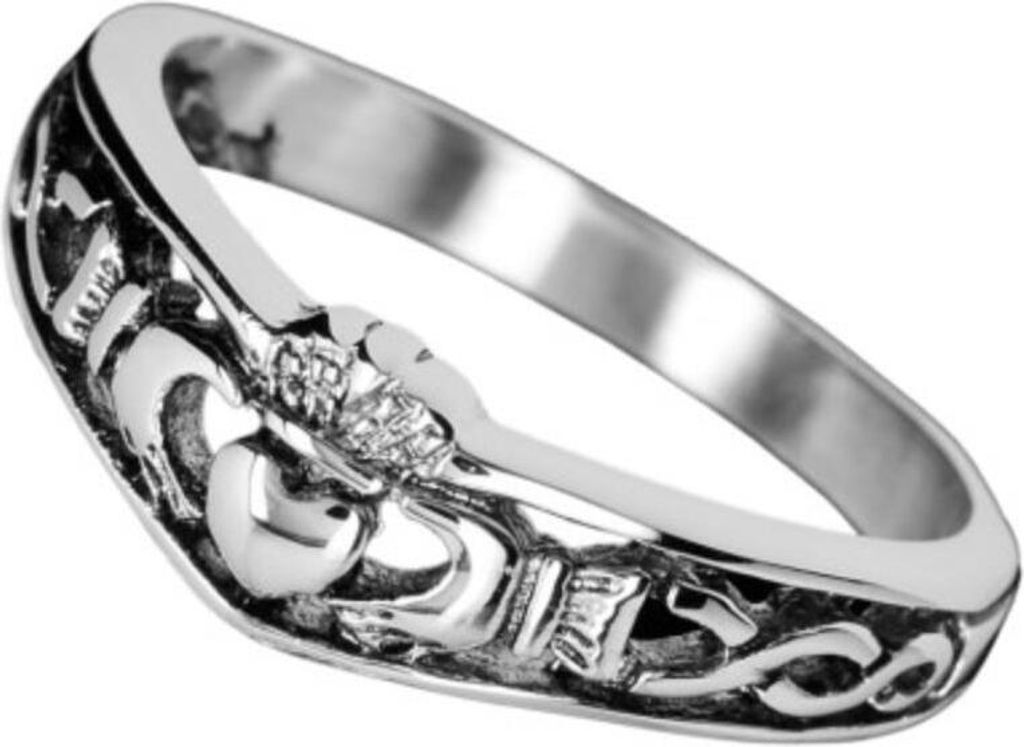 Claddagh Ring Edelstahl: Herz mit Krone 54 (17.2 mm Ø)