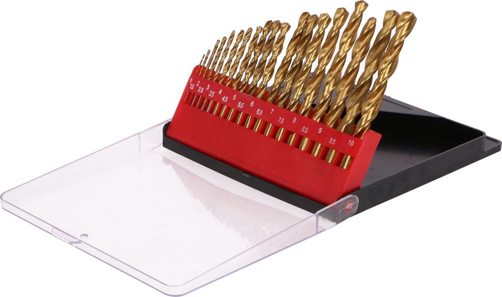 HSS Bohrer Set 20 tlg. 1-10 mm Metallbohrer Stahl Bohrer Eisenbohrer