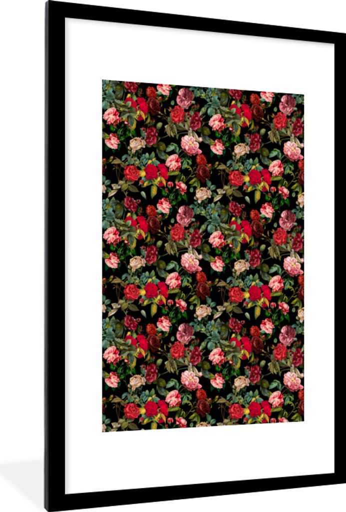 MuchoWow® MuchoWow® Gerahmtes Poster Blumen - Rot - Rosen Produktbild 