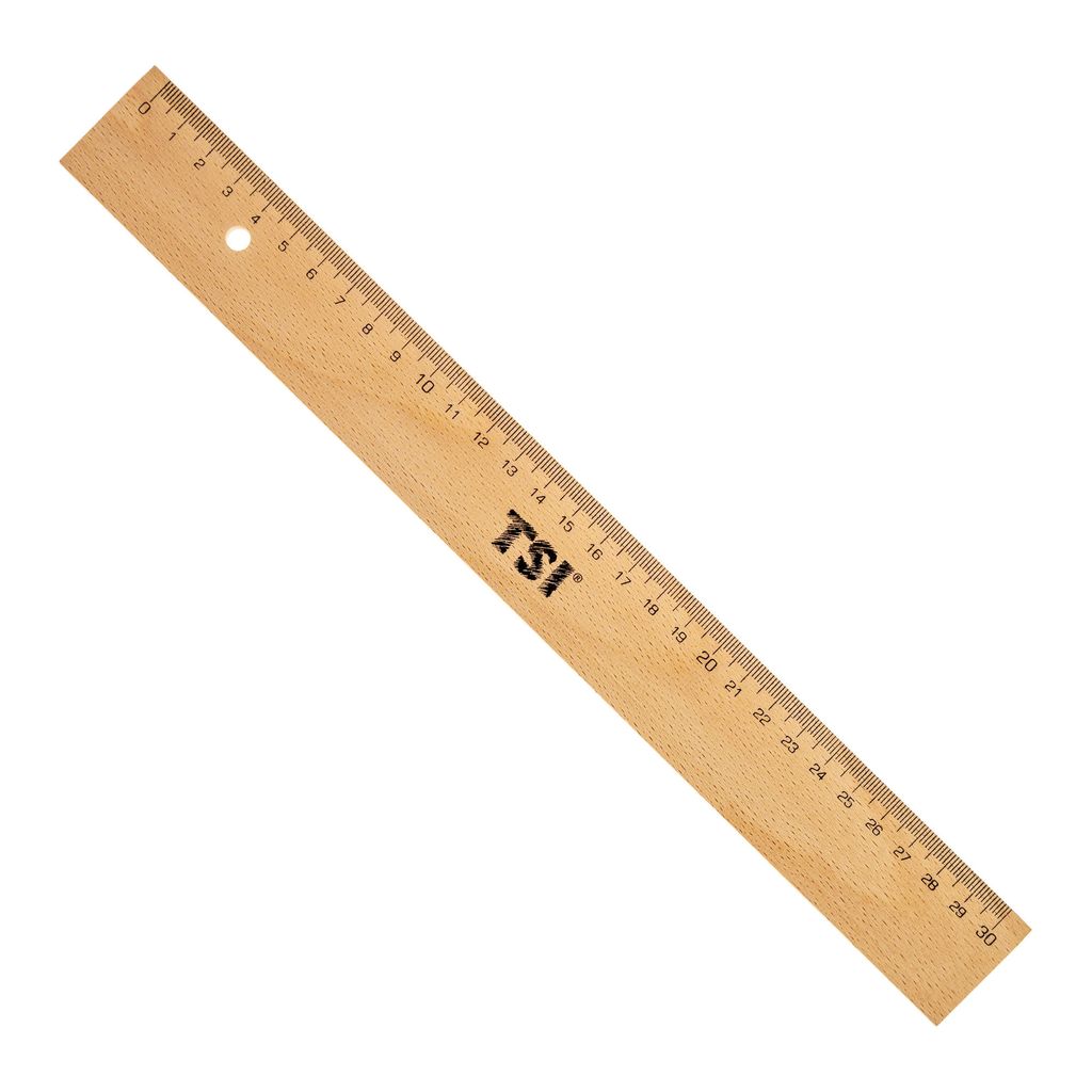 TSI Holzlineal 30cm mit Metallkante HOLZLINEAL
