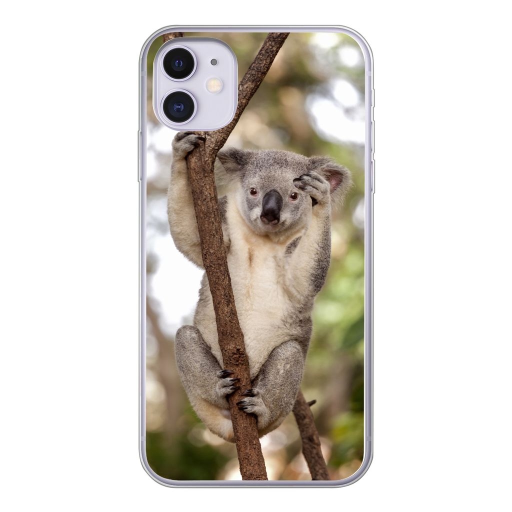 MuchoWow Handyhülle Schutzhülle Hülle für iPhone 11 Koala - Äste - Tier - Kinder - Jungen - Mädchen Silikon Softcase Handy Hülle - Handyta...