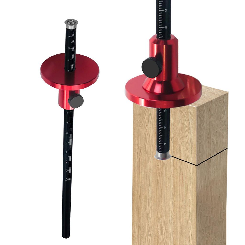 Radanreißlehre für Holzbearbeitung,Aluminiumlegierung, metrisch/Zoll, Parallelreißer mit Rändelknopf und Markierskala