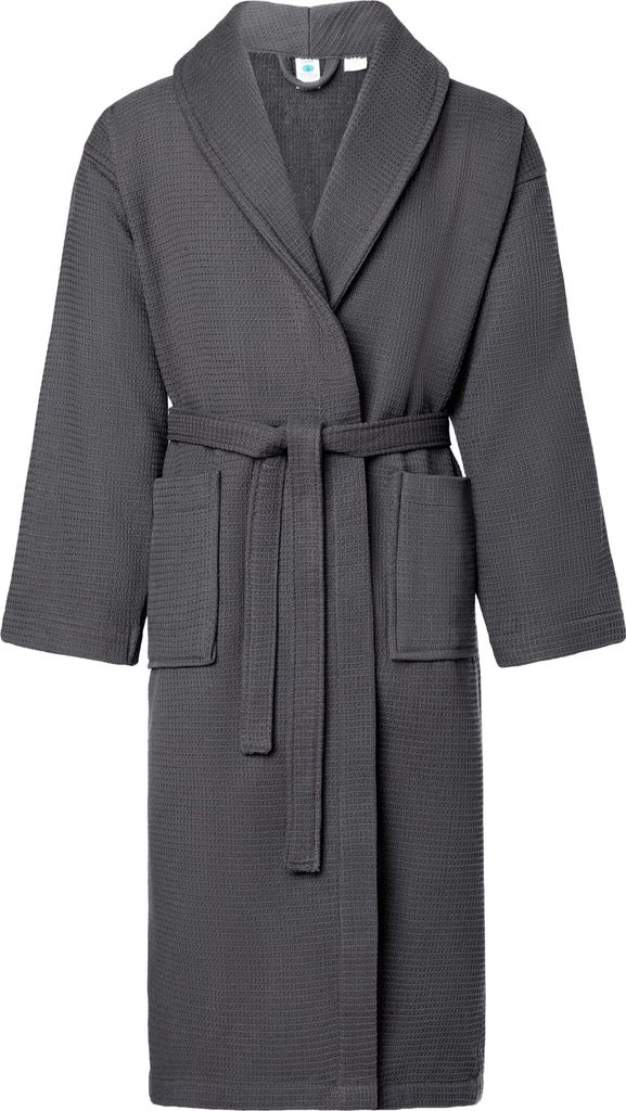 Ladeheid Herren Frottee Bademantel aus 100% Baumwolle Waffelpiqué LA40-226 (Graphite (D07), S)