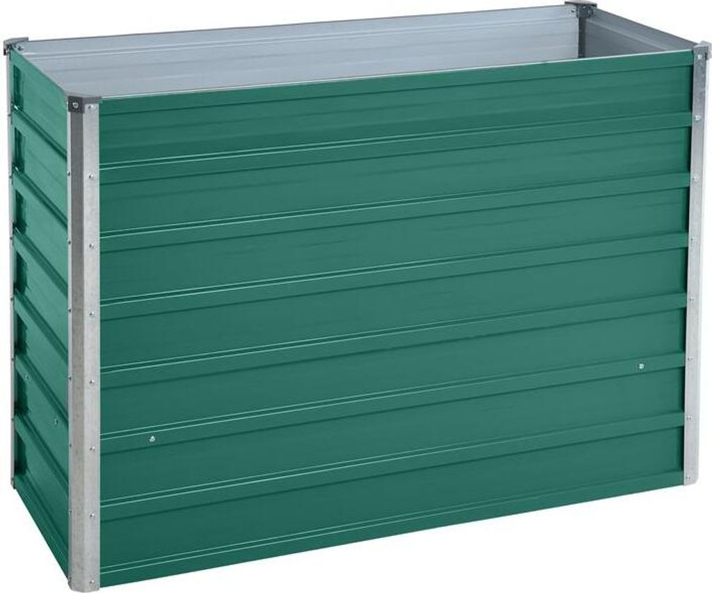 Metall Blumenbeet Hochbeet 100x40x77 cm Grün Pflanzbeet Produktbild 