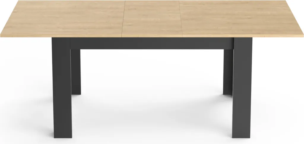 Table de salle à manger extensible bois et noir 6 places CRAFT 200cm