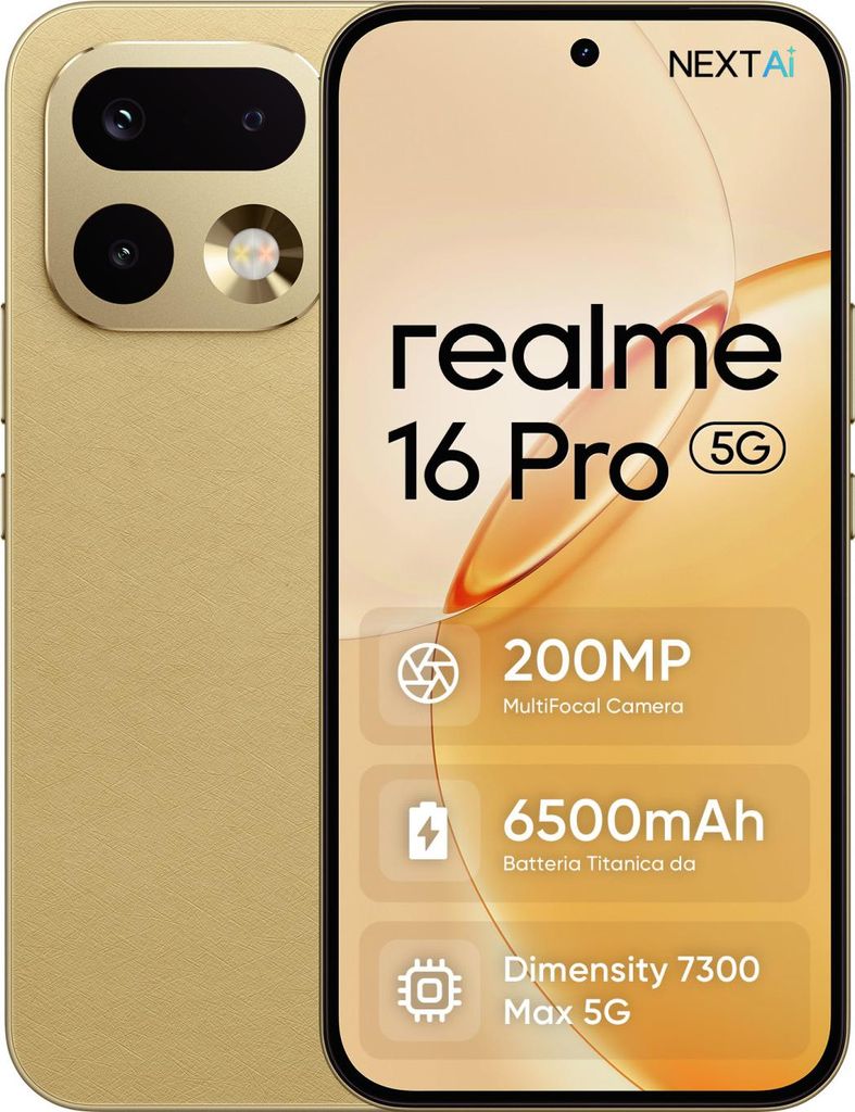 Realme 16 Pro 5G 6.78" Dual SIM Android 16 USB Type-C 8 GB Immagine del prodotto 