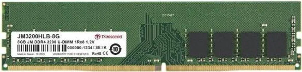 Mémoire vive DDR4 8Go Transcend 3200 MHz pour le multitâche sur PC