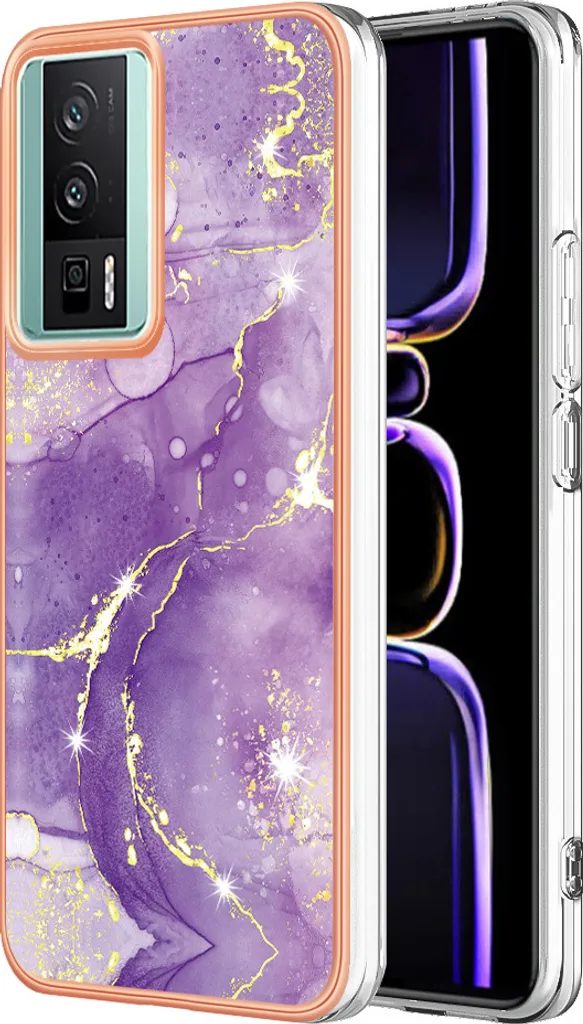 Cover Elegante Marmo Viola Poco F5 Pro - Custodia Sottile Antiurto TPU