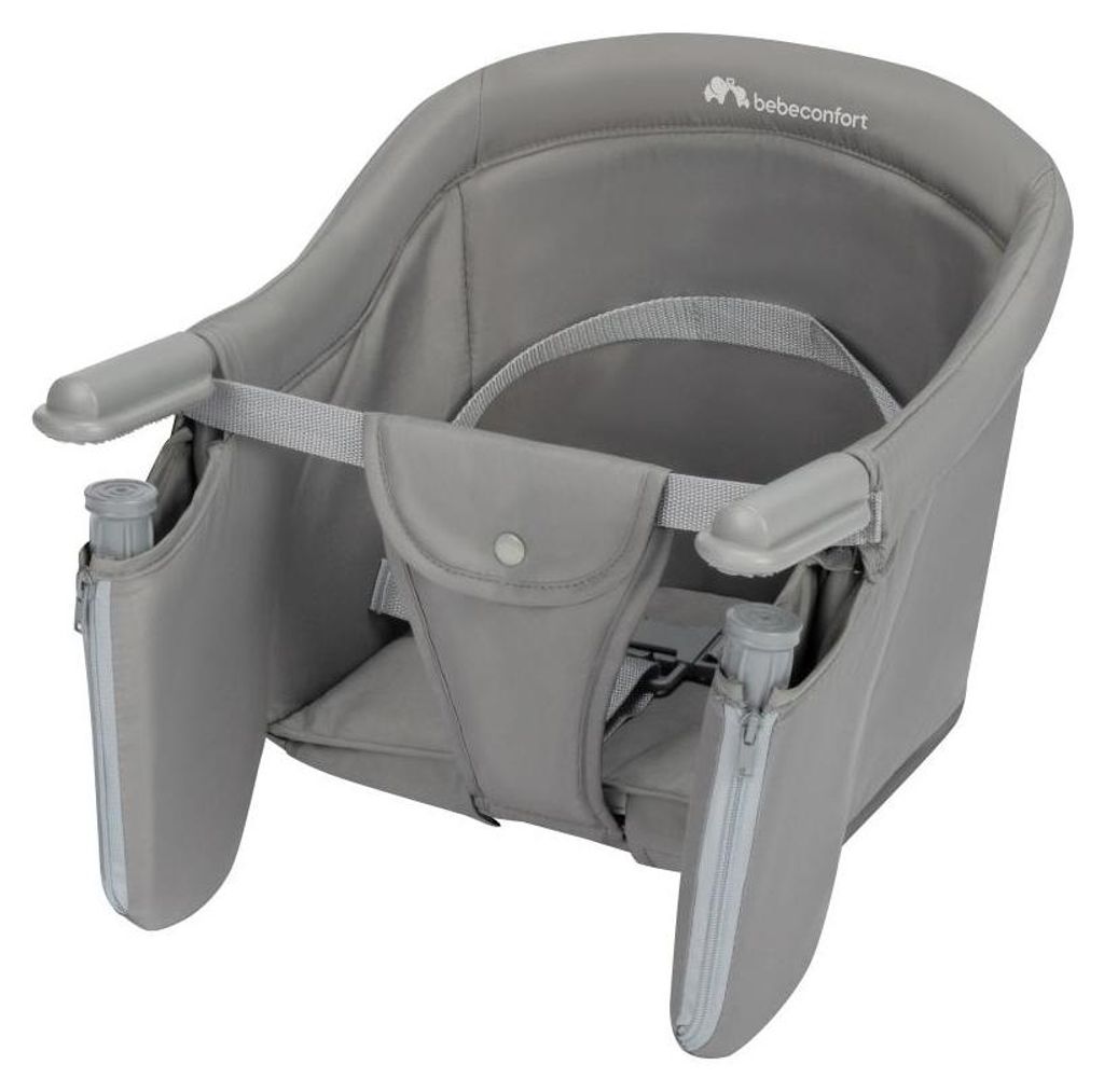Bebeconfort Malva, anklemmbarer Tischsitz Baby Hochstuhl, 6 M. - 3 J. (15 kg), weicher Sitz und Stoffe, zusammenklappbar, leicht (1,8 kg),Mineral Grey