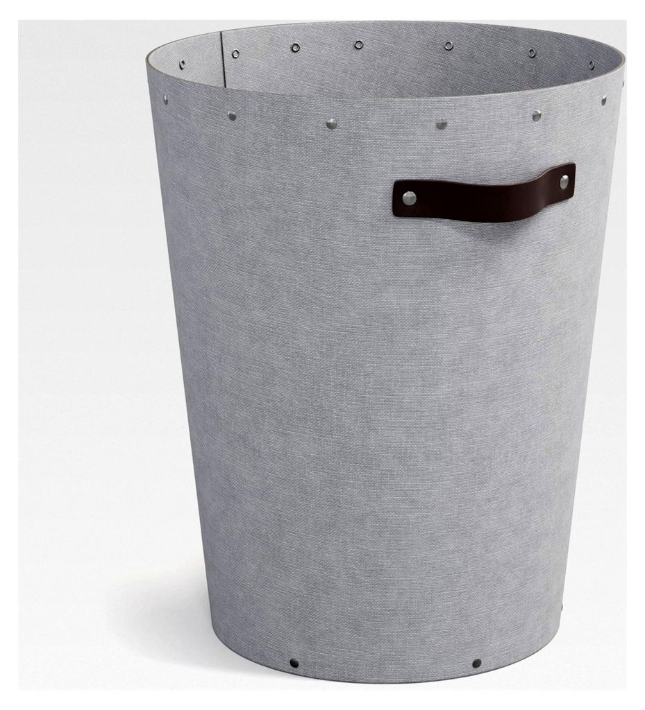 BIGSO ARIES Papierkorb für Büros – Mülleimer mit Ledergriff für moderne Einrichtungen – Büromülleimer aus recycelter Faserplatte – hell...