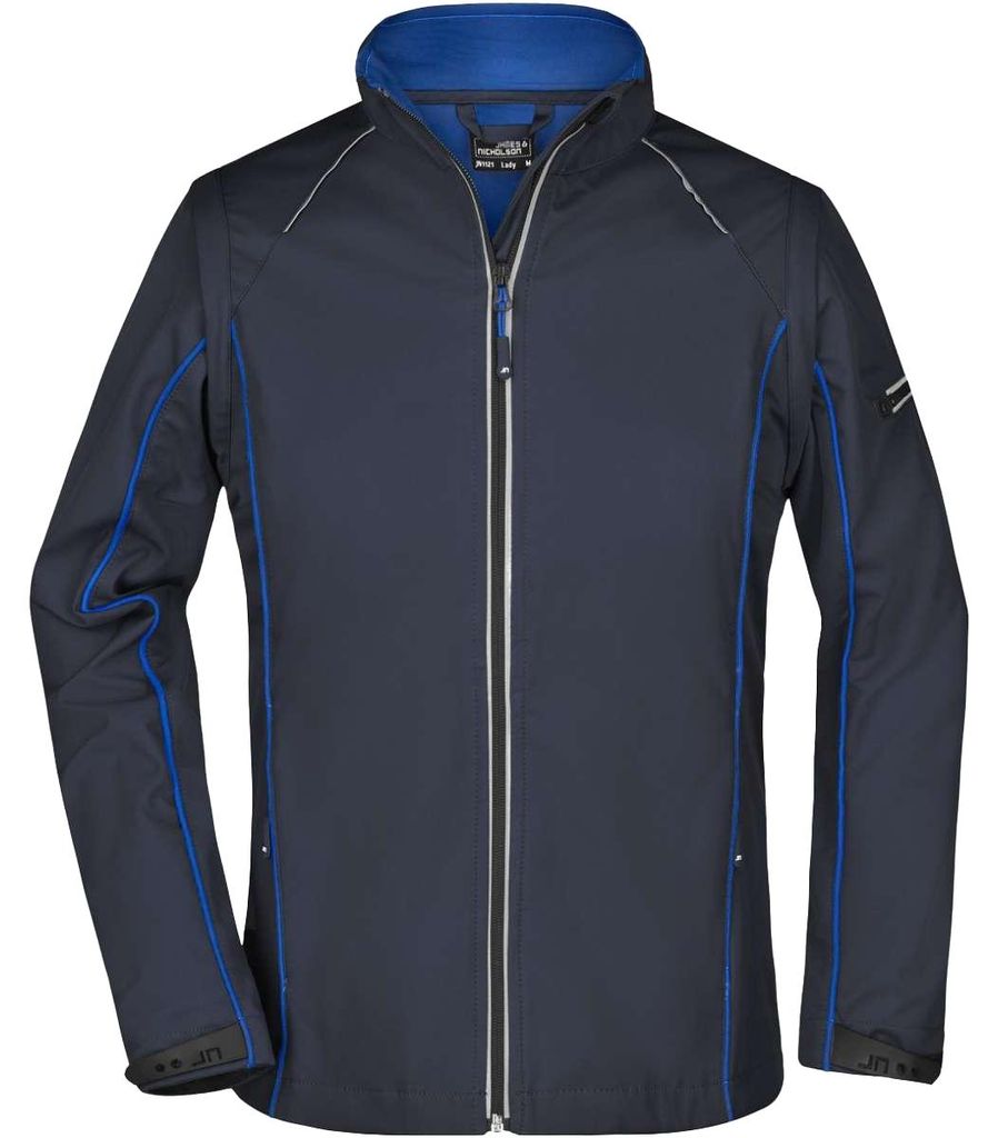 James and Nicholson - Softshelljacke Mit Reißverschluss trennbar für Damen LT3208 (L) (Marineblau/Königsblau)