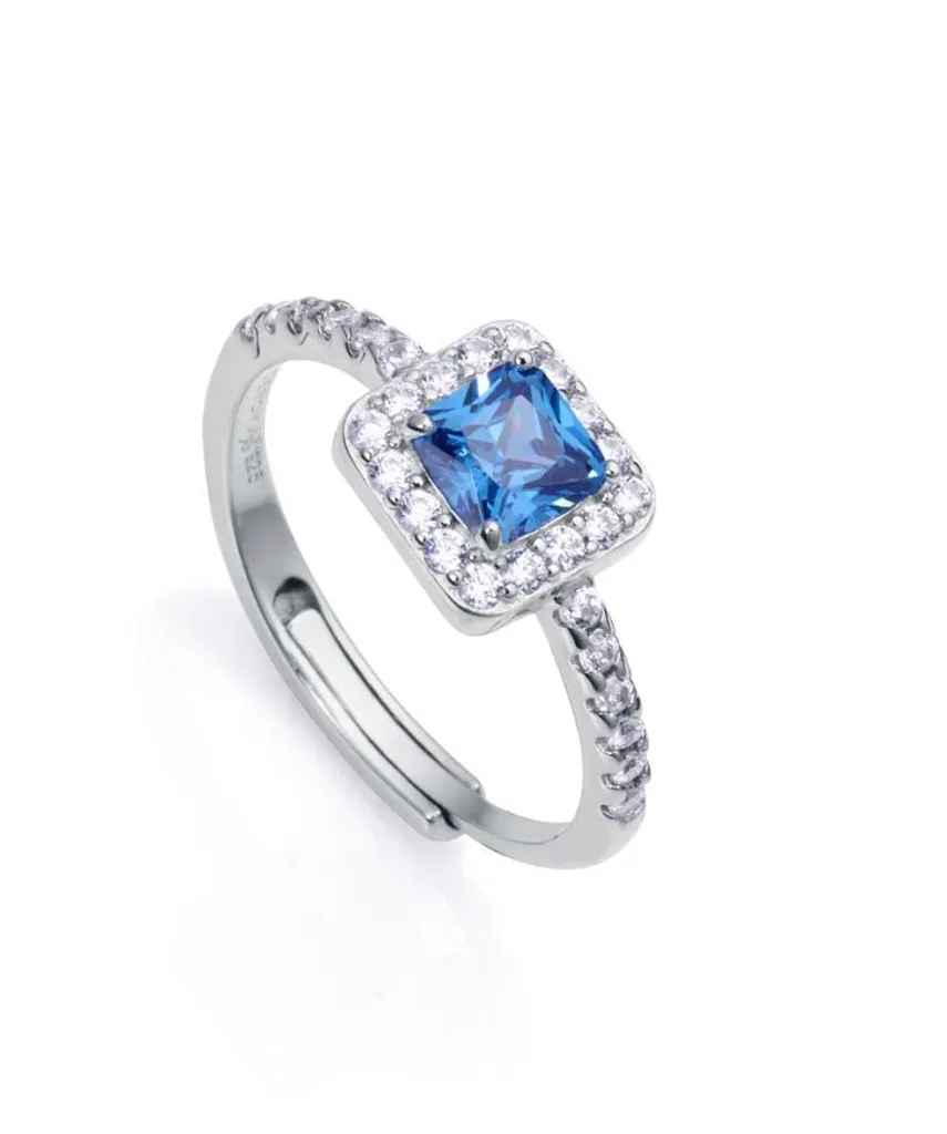 Anello Viceroy 13154A015-33 Argento Sterling 925 e Zircone Blu - Offerta