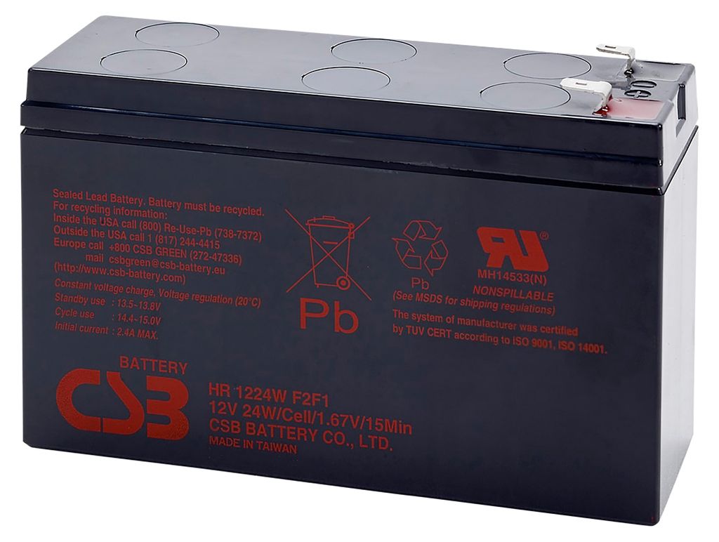 CSB Bleiakku HR 1224W 12V 24W AGM wartungsfrei 150,9x51,0x98,6mm F2 Anschluss