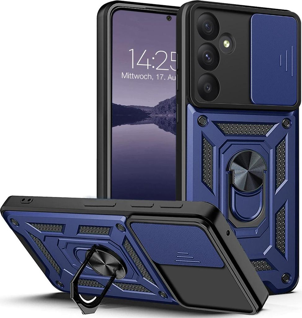 Armor Handyhülle für Samsung Galaxy A55 5G Kameraschutz Handy Panzer Case Cover Schutzhülle Outdoor Farbe: Blau