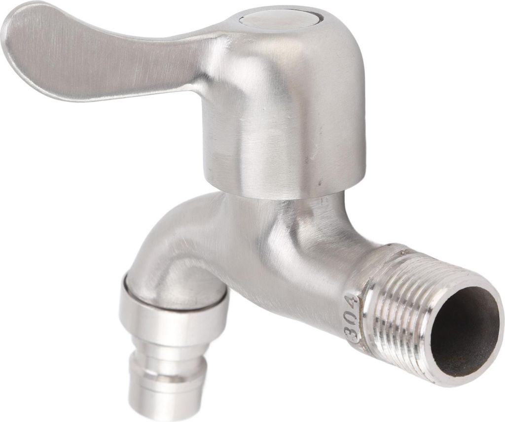 G1/2 Waschmaschine Wasserhahn Auslaufsicheres Kaltwasser Edelstahl Wandarmatur für Garten Küche