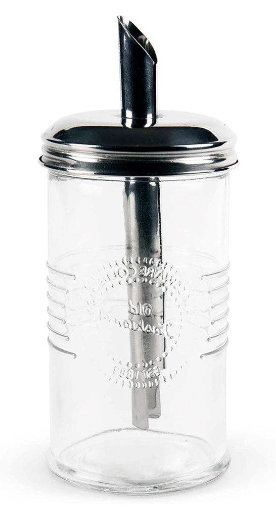 Transparente Glas Zuckerdose, 400 ml, Ø 7,4 cm, H 17,5 cm, mit Deckel und Ausgießer