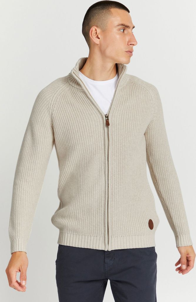 SOLID SDXenos Herren Strickjacke Cardigan Grobstrick Pullover mit Stehkragen 100% Baumwolle Regular fit