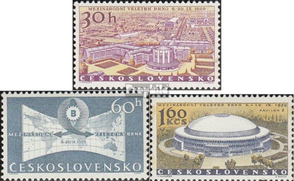 Briefmarken Tschechoslowakei 1959 Mi 1146-1148 (kompl.Ausg.) postfrisch Brünn