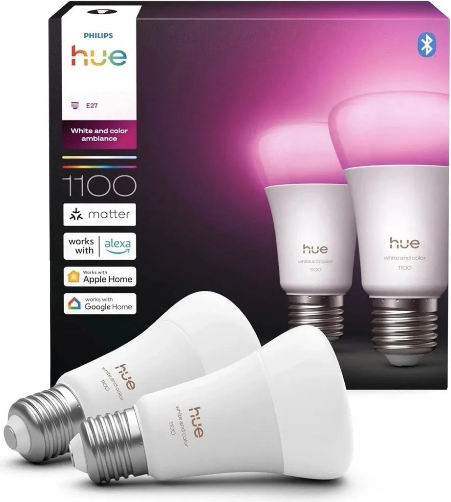 Éclairage Intelligent Philips Hue E27 1100 lm Pack 2 pour Salon et Bureau - 2