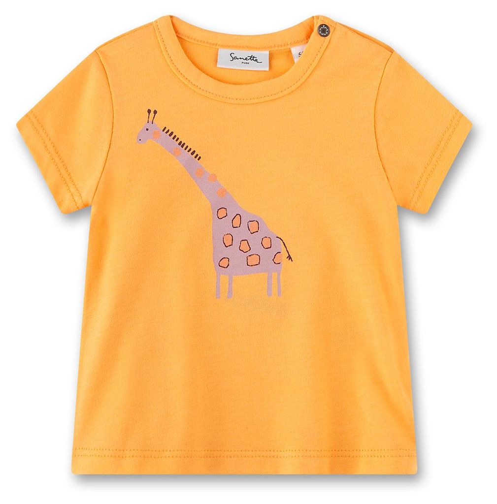Sanetta Pure Mädchen T-Shirt orange Giraffe 68