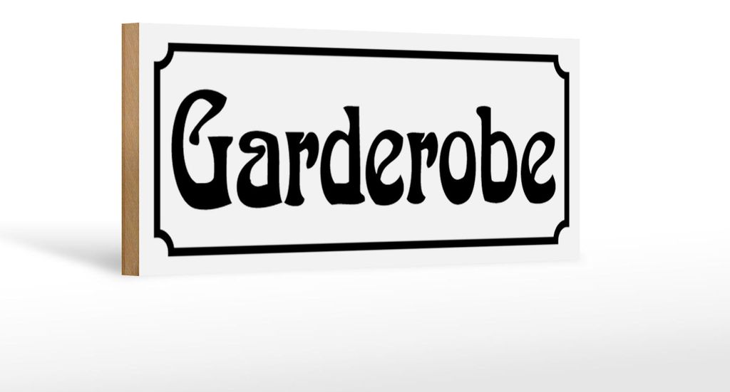 Holzschild Garderobe 27x10cm Türschild Gäste Jacken