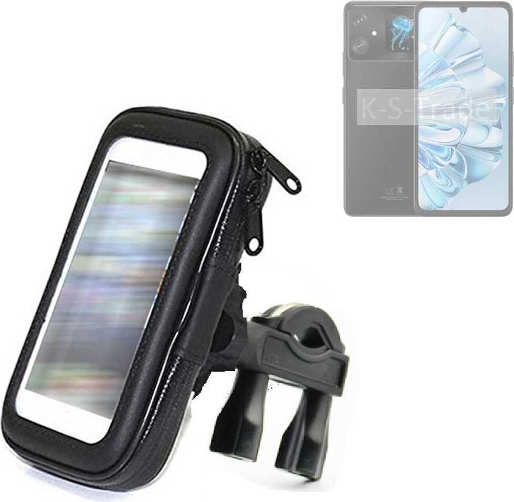 K-S-Trade Fahrrad-Halterung kompatibel mit Cubot A20 Handy-Halterung Halter Lenkstange Fahrradhalterung Motorrad Bike Mount Wasserabweisend