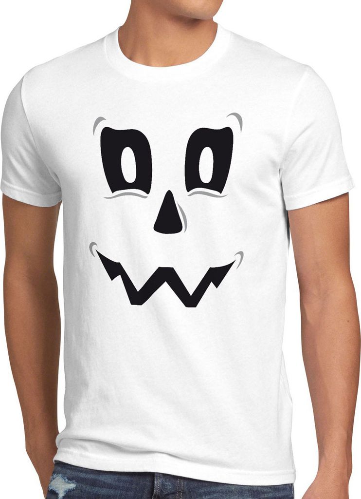 style3 Halloween Spuk Geist Herren T-Shirt, Größe:5XL, Farbe:Weiß