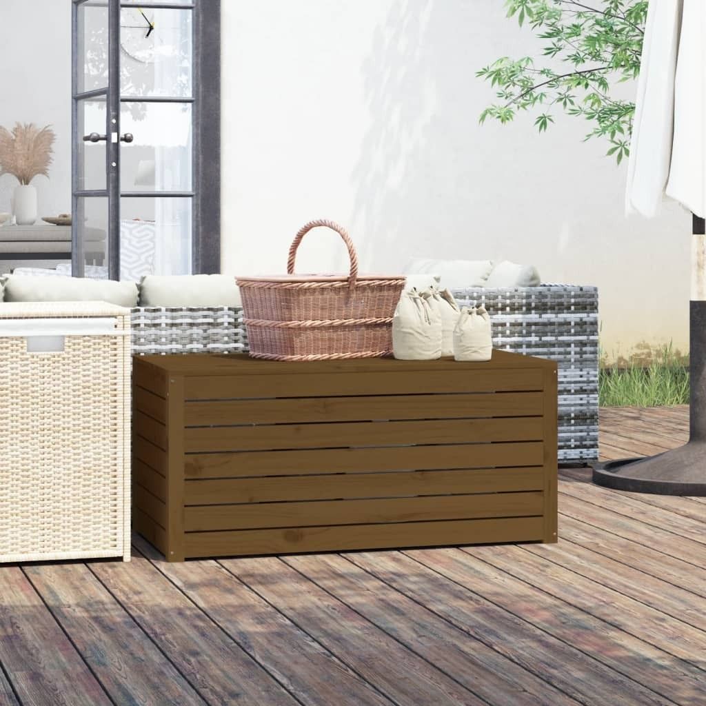 vidaXL Gartenbox Honigbraun 101x50,5x46,5 cm Massivholz Kiefer - Gartenbox - Gartenboxen - Gartenmöbel - Aufbewahrungsbox Für Den Außenbereich