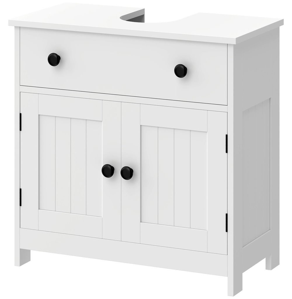 HOMCOM Waschbeckenunterschrank mit Soft-Close-Scharnieren, Produktbild 