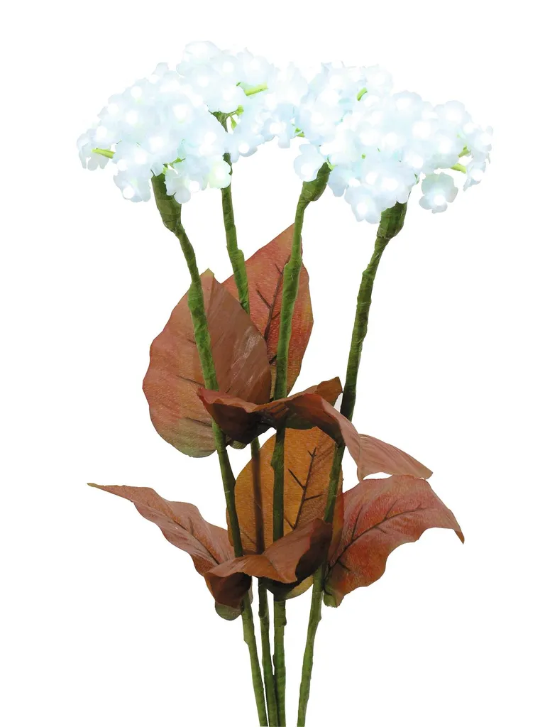 EUROPALMS Hortensia Blanc Lumineux 100 LEDs 83330300 Déco Florale