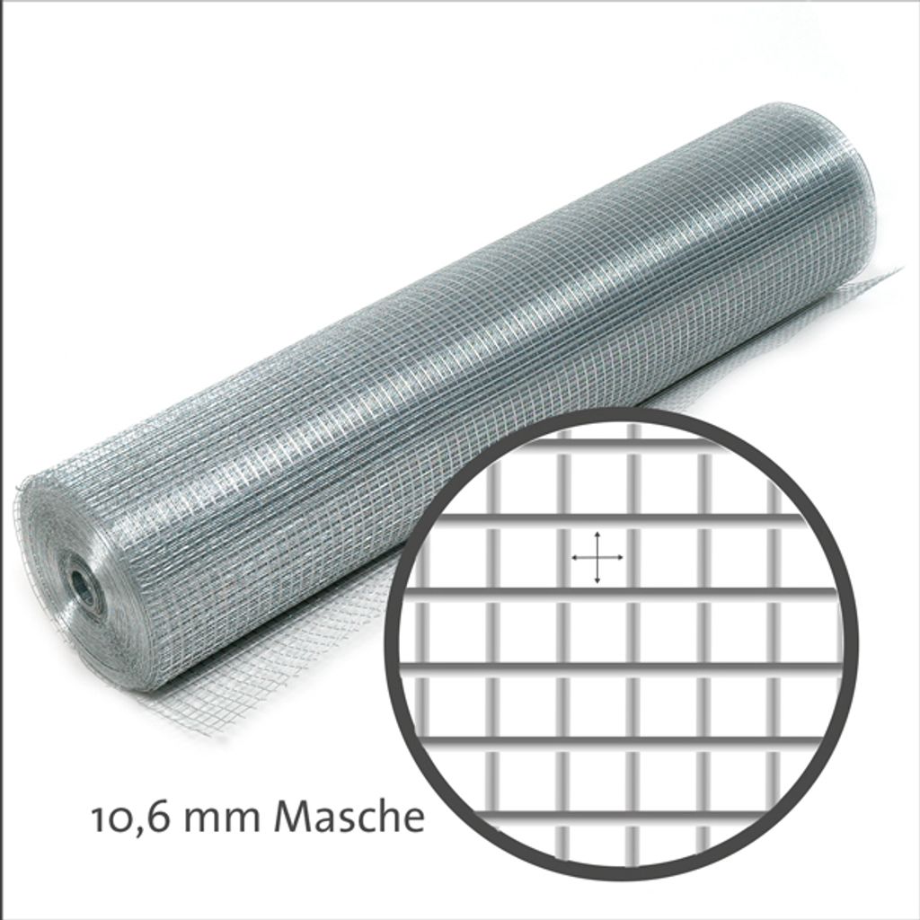 KrapTrap Volierendraht Drahtgitter I Käfigdraht Schweißgitter I 10x10mm 1 x 25m I 0,9mm stark Drahtzaun Maschendraht