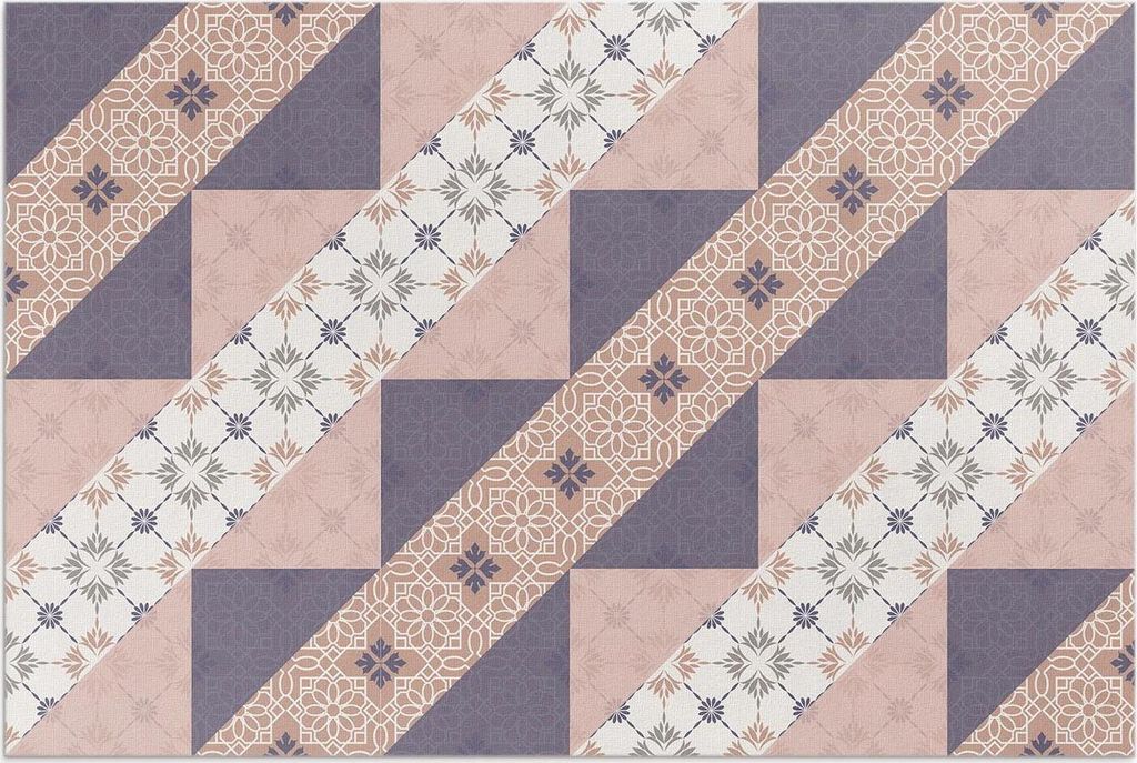 Modernistische pastell gestreifte dekorative Fliesen – Vinylteppich – 120x180 cm – Outdoor Teppich – Terrasse – Wetterfest – Modern