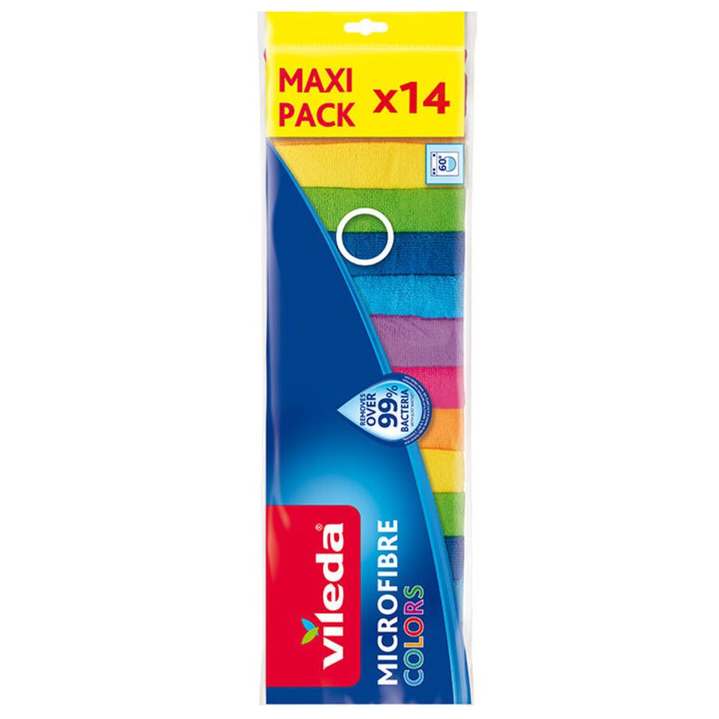 vileda COLORS MAXI PACK Mikrofasertücher, 14 St Produktbild 