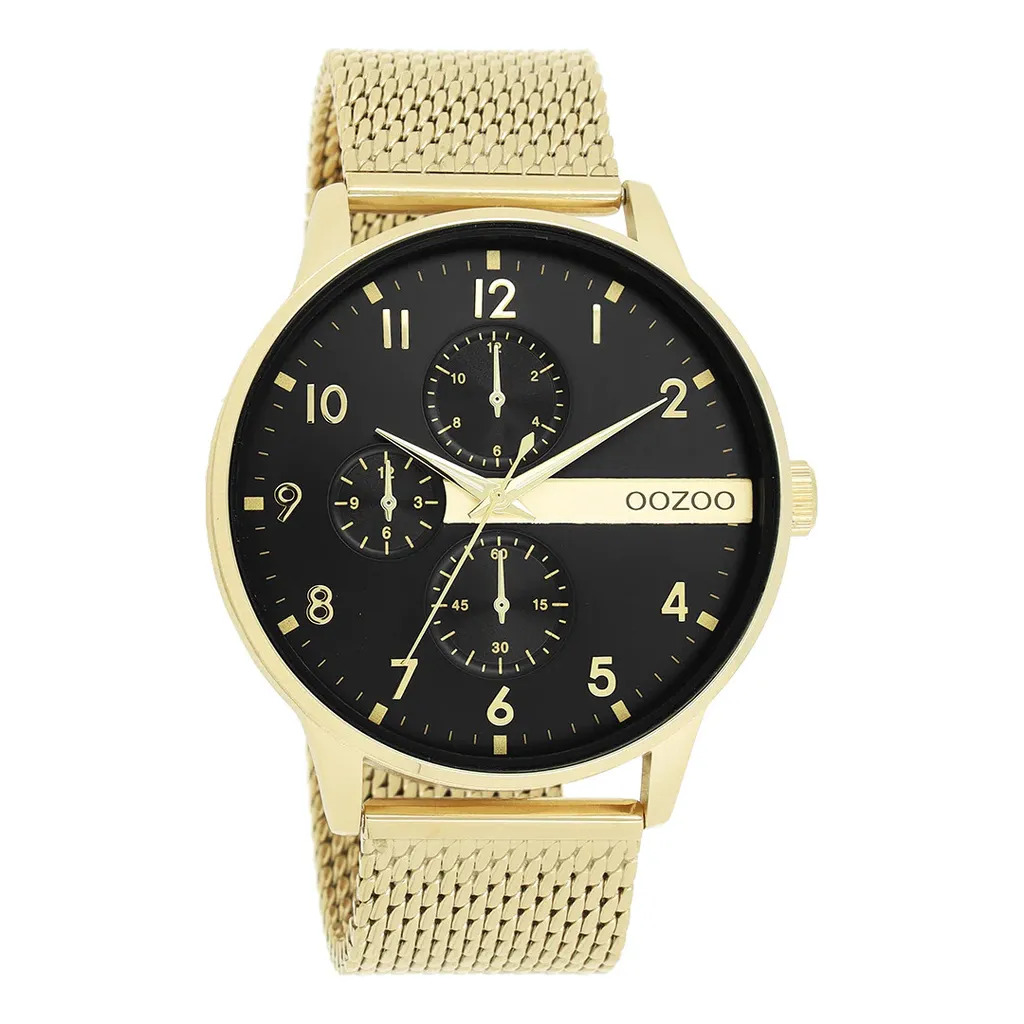 Montre Homme Oozoo UOC11302 Dorée Idéale pour le Travail et les Soirées