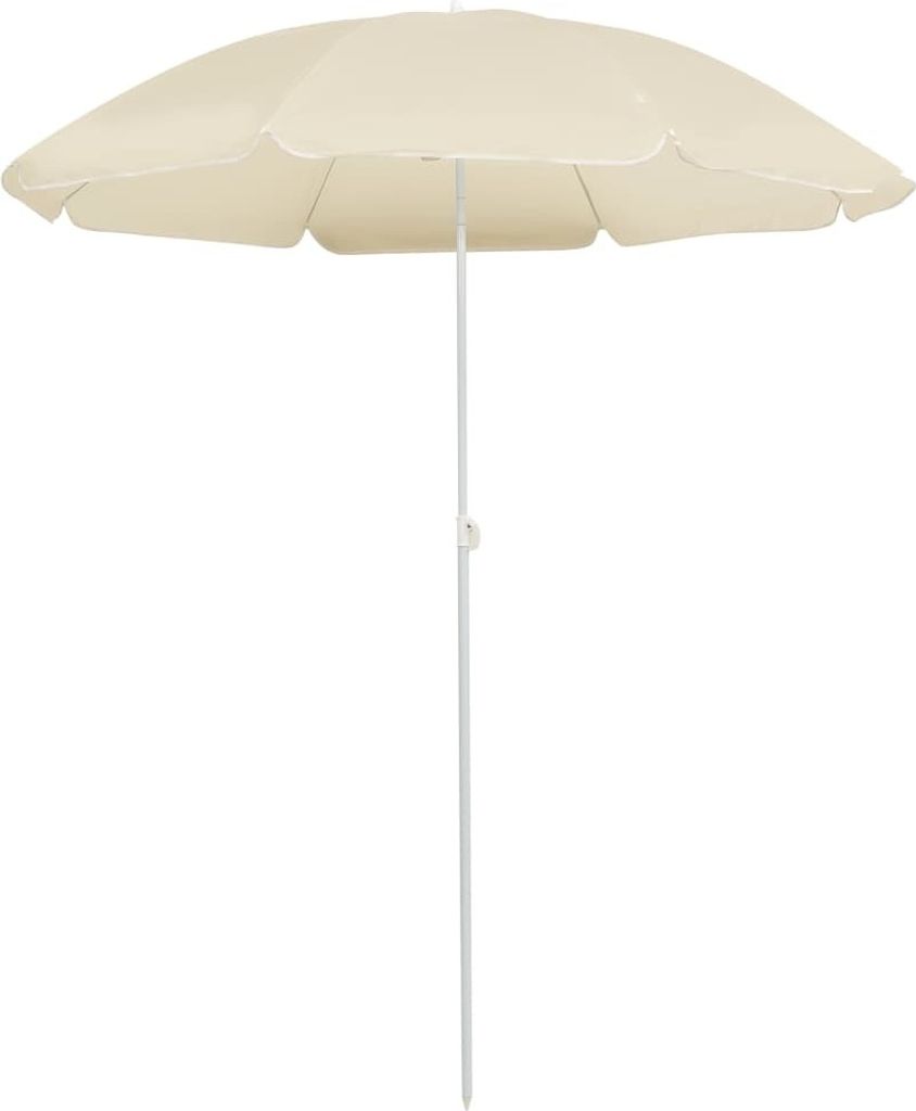 "Rabatt" Sonnenschirm UV Schutz - Strandschirm/Gartenschirm - mit Stahlmast Sandfarbe 180 cm - Sonnensegel CC7599
