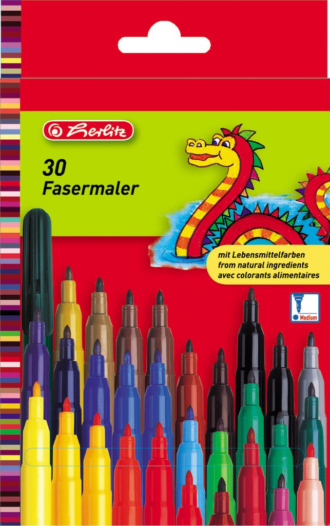 Herlitz Fasermaler 30er Karton Etui Produktbild 