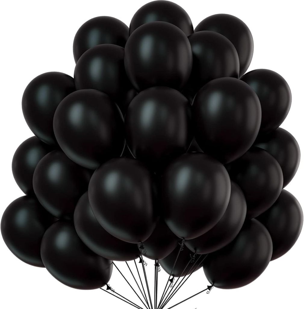 100x Luftballons schwarz Ø 35 cm - Luft und Helium geeignet - Ballons Schadstoff - Geburtstag, Party, Hochzeit Deko Dekoration