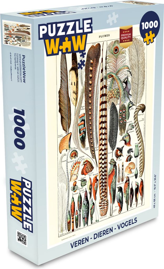 MuchoWow Puzzle 1000 Teile Federn - Tiere - Vögel - Spielzeug - Alt und Jung - Spiele - Puzzeln