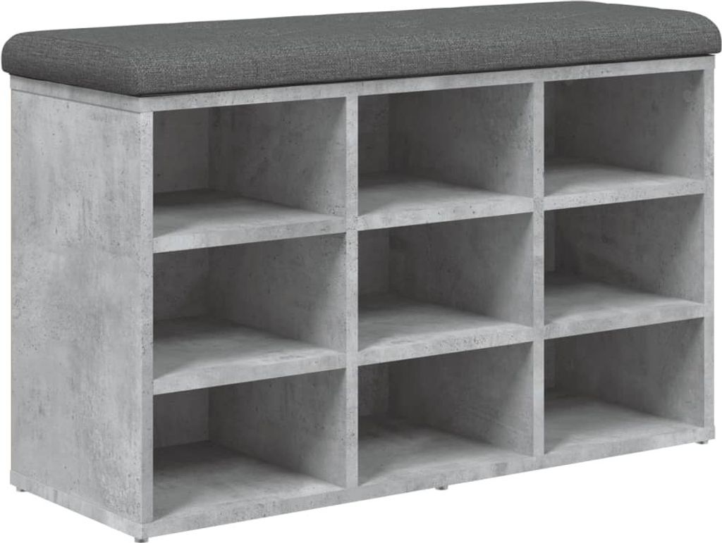 vidaXL Schuhbank Betongrau 82x32x50 cm Holzwerkstoff