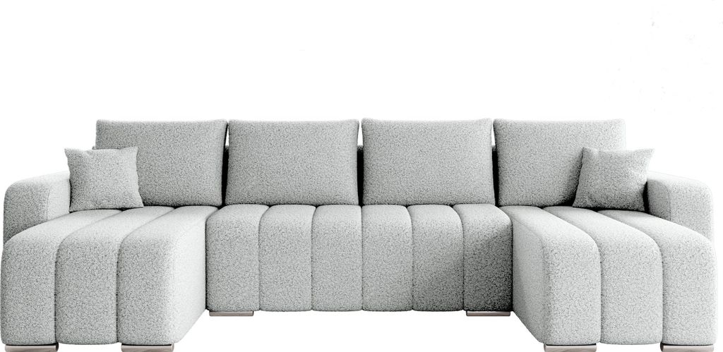 MIRJAN24 Ecksofa Pufetto U Boucle, Eckcouch mit Bettkasten und Schlaffunktion, Polstersofa, U-Form vom Hersteller (Farbe: Lambi 11)