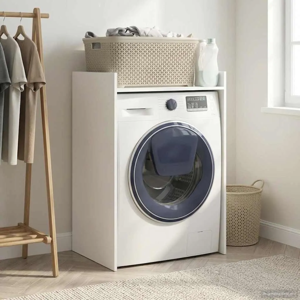 Mobile Lavatrice Bianco 67,5x48x97 cm | Mobiletto Bagno Salvaspazio vidaXL