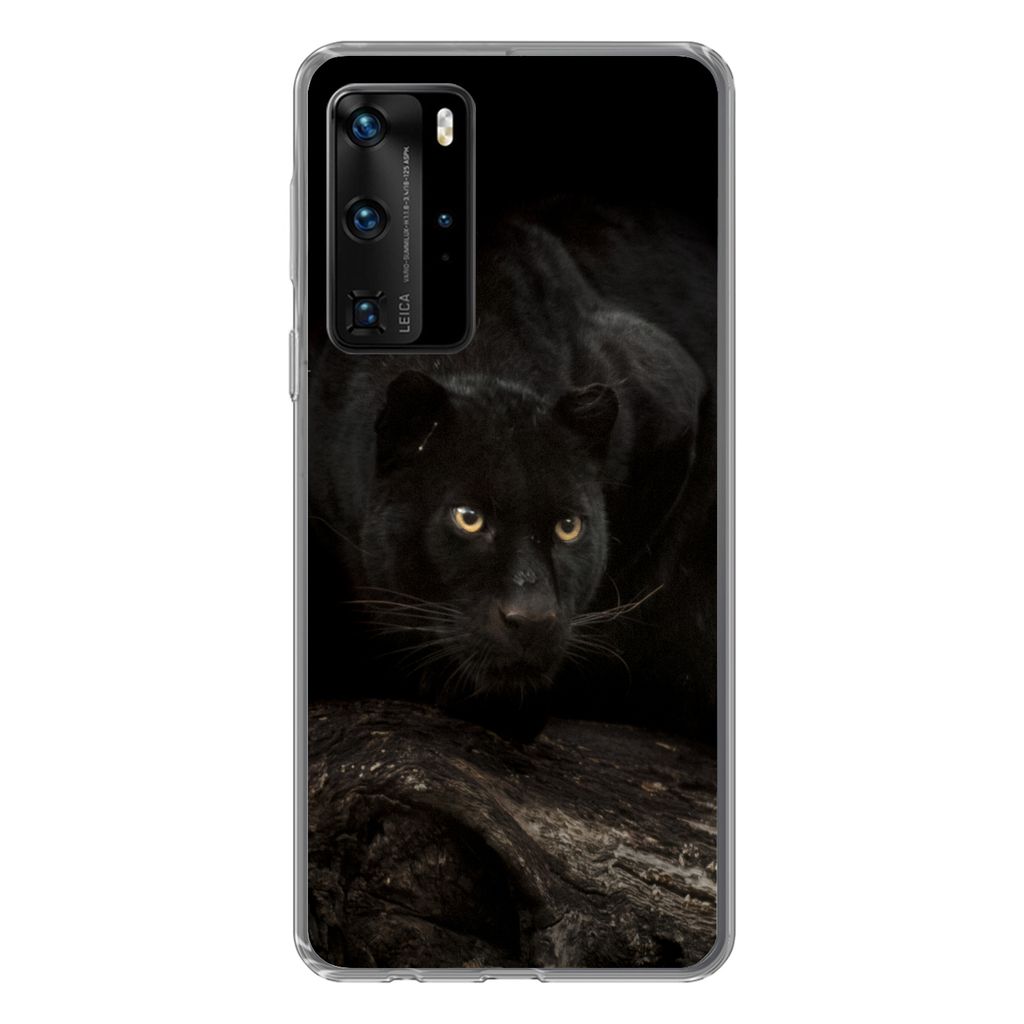 MuchoWow Handyhülle Schutzhülle Hülle für Huawei P40 Pro Panther - Wald - Augen Silikon Softcase Handy Hülle - Schutz