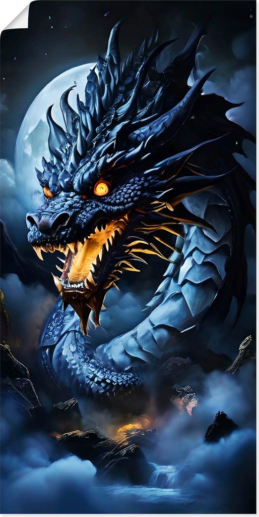 ARTland Poster Die Wut des Drachen XVII Größe: 50x100 cm