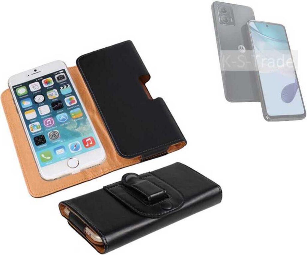 K-S-Trade Schützhülle Handyhülle kompatibel mit Motorola Moto G53 5G Holster Gürtel Tasche Schutzhülle Handy-Tasche Smartphone Case Seitentasche