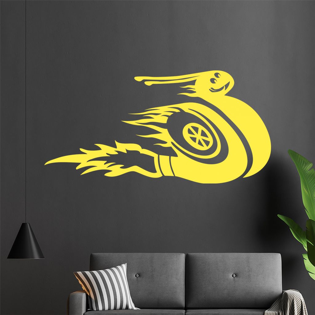 KIWISTAR Racing Schnecke Wurm - Speed Tuning Wandtattoo in 6 Größen - Wandaufkleber Wall Sticker - Dekoration, Küche, Wohnzimmer, Schlafzimmer, ...