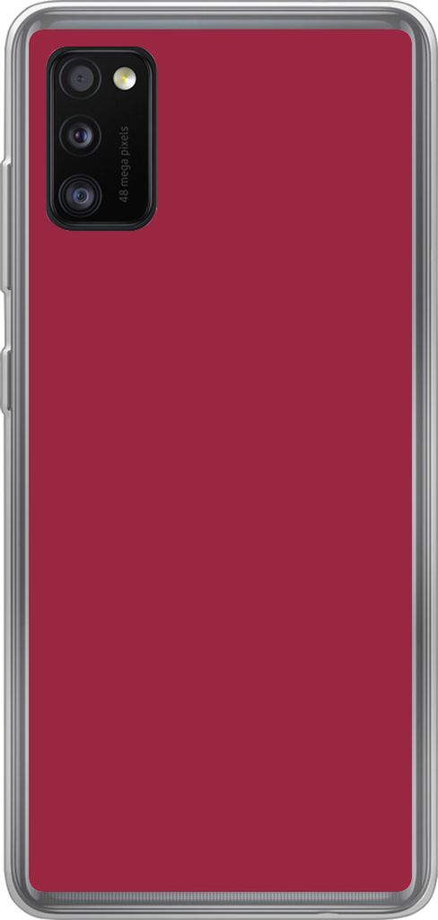 MuchoWow Handyhülle Schutzhülle Hülle für Telefoonhoesje Samsung Galaxy A41 Rot - Einfarbig Silikon Softcase Handy Hülle - Mobiltelefon